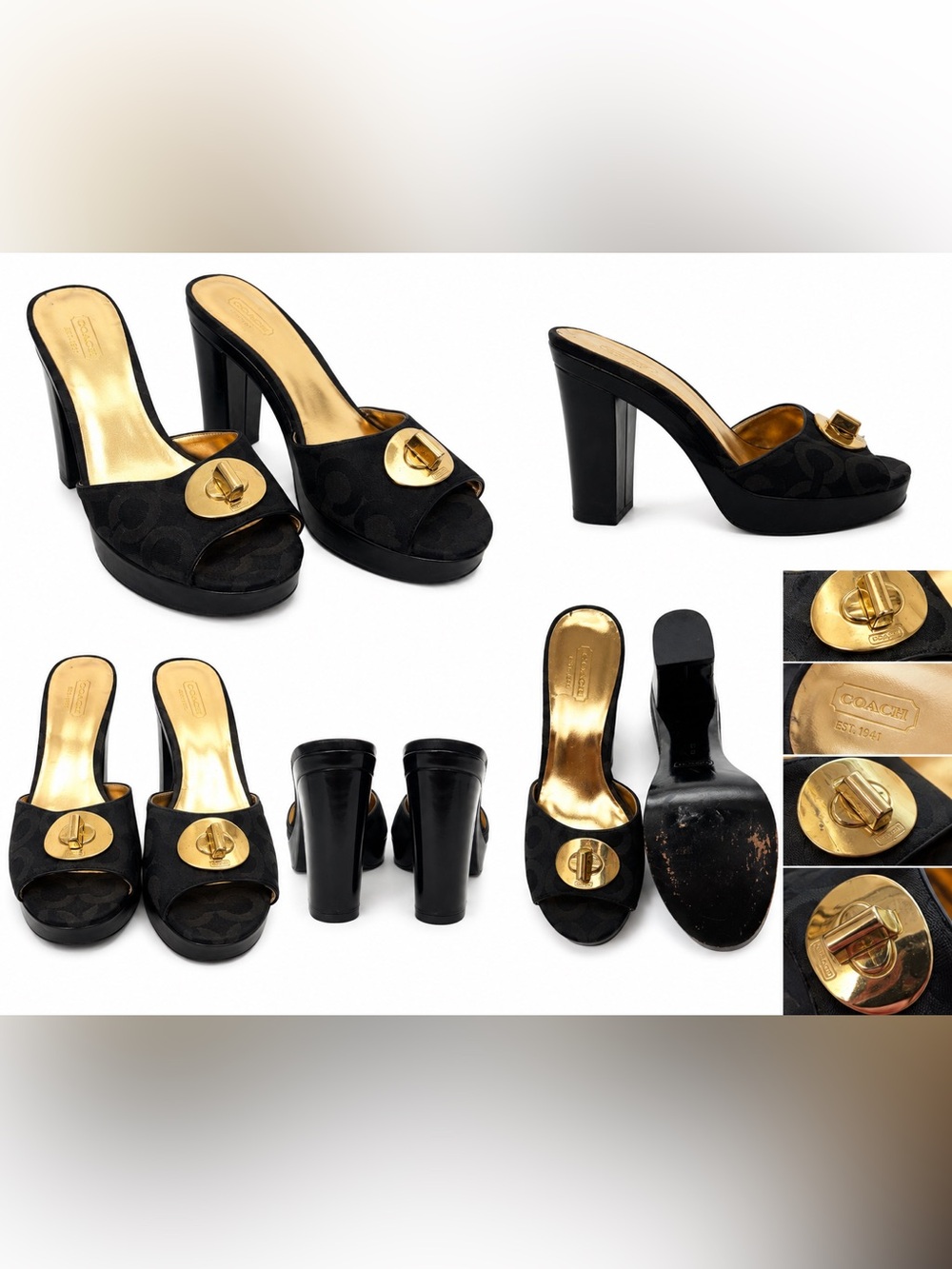 Vintage Coach Black Heels